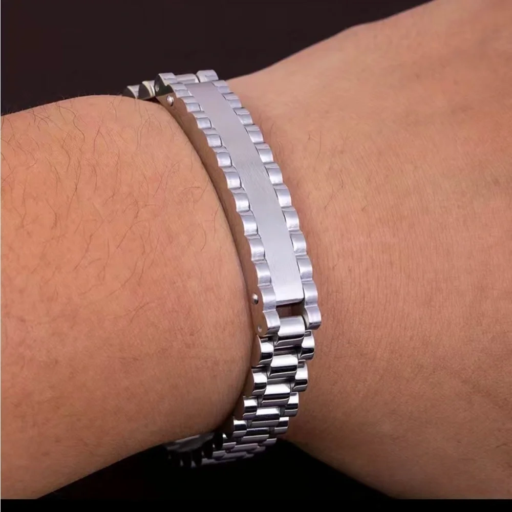 Mens stainless Steel link bracelet